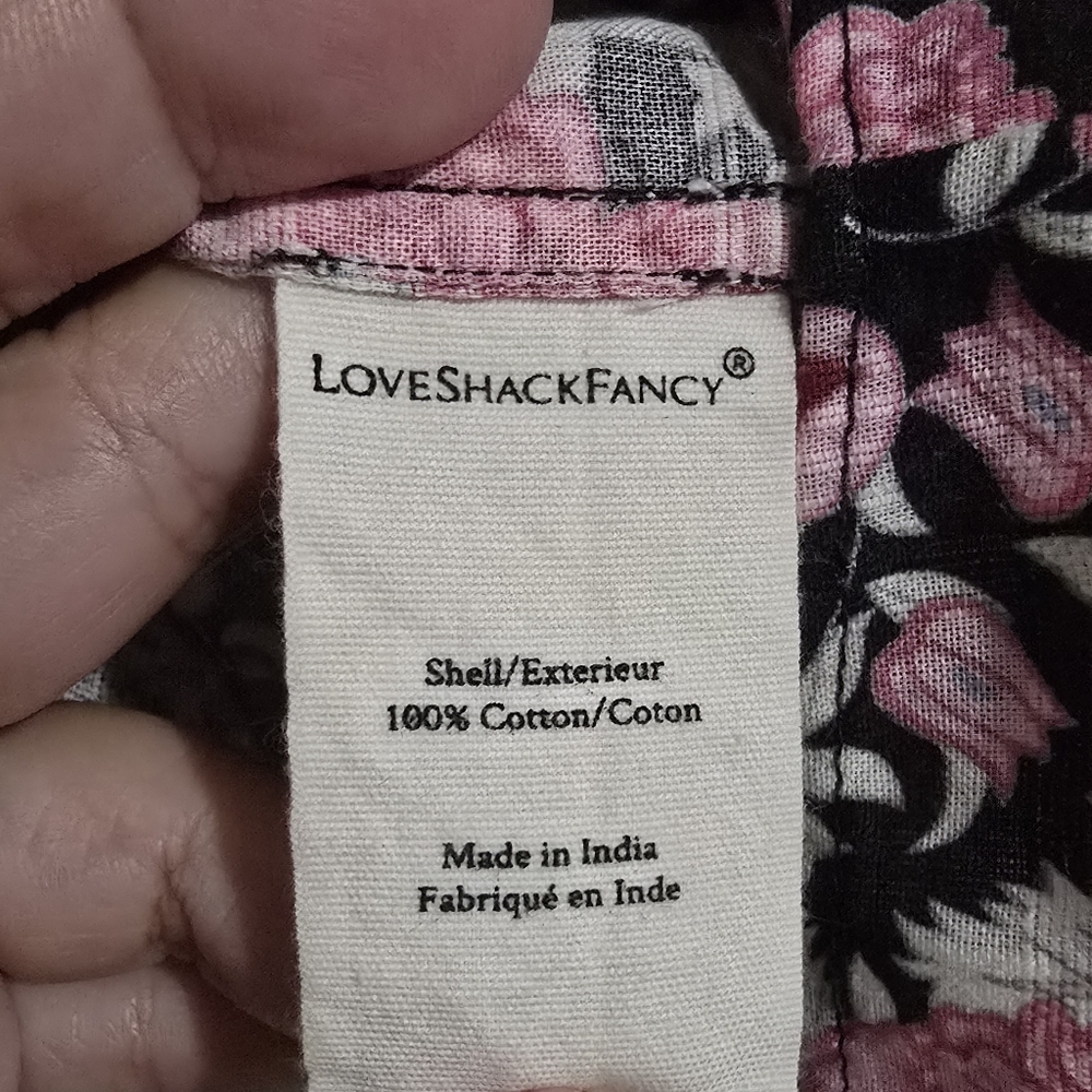 LoveShackFancy Netra Floral Mini Dress Black/Pink Floral Size XS - Picture 9 of 10